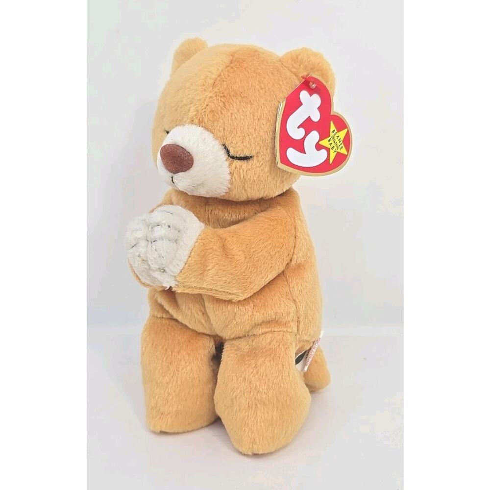 1999 Ty Beanie Baby "Hope" Retired Tan Praying Bear BB30